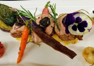 Formules - Menu prestige - Mignon de veau sur lit de polenta et sa Garniture Florale - Excellence culinaire - Bruno FRITZ