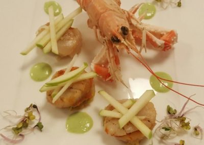 Formules - Menu prestige - Saint-Jacques langoustines crème de petits pois - Excellence culinaire - Bruno FRITZ