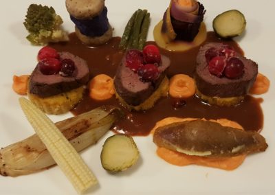Formules - Menu prestige - Selle de chevreuil sauce grand veneur - Excellence culinaire - Bruno FRITZ